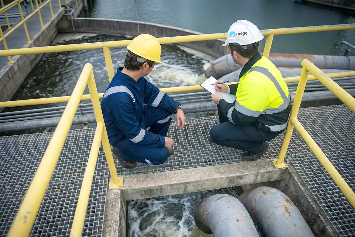 Orege engineer conducting site walk-through or data review